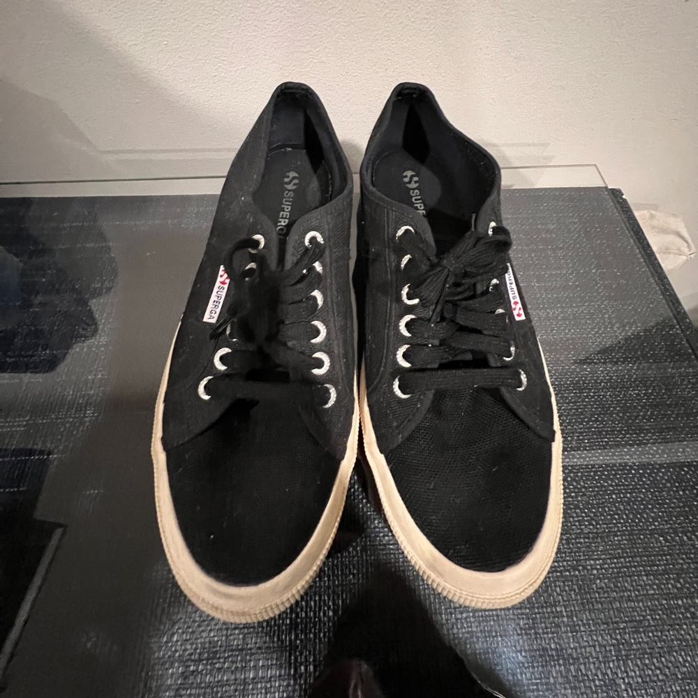 Superga Women’s  Black Canvas Sneakers